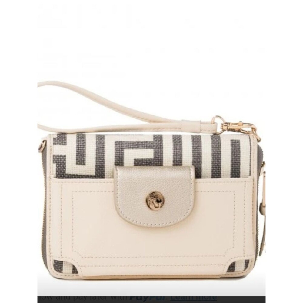Spartina 449 De Renne Multi Phone Wallet In Dove Gray & Winter White, Leather